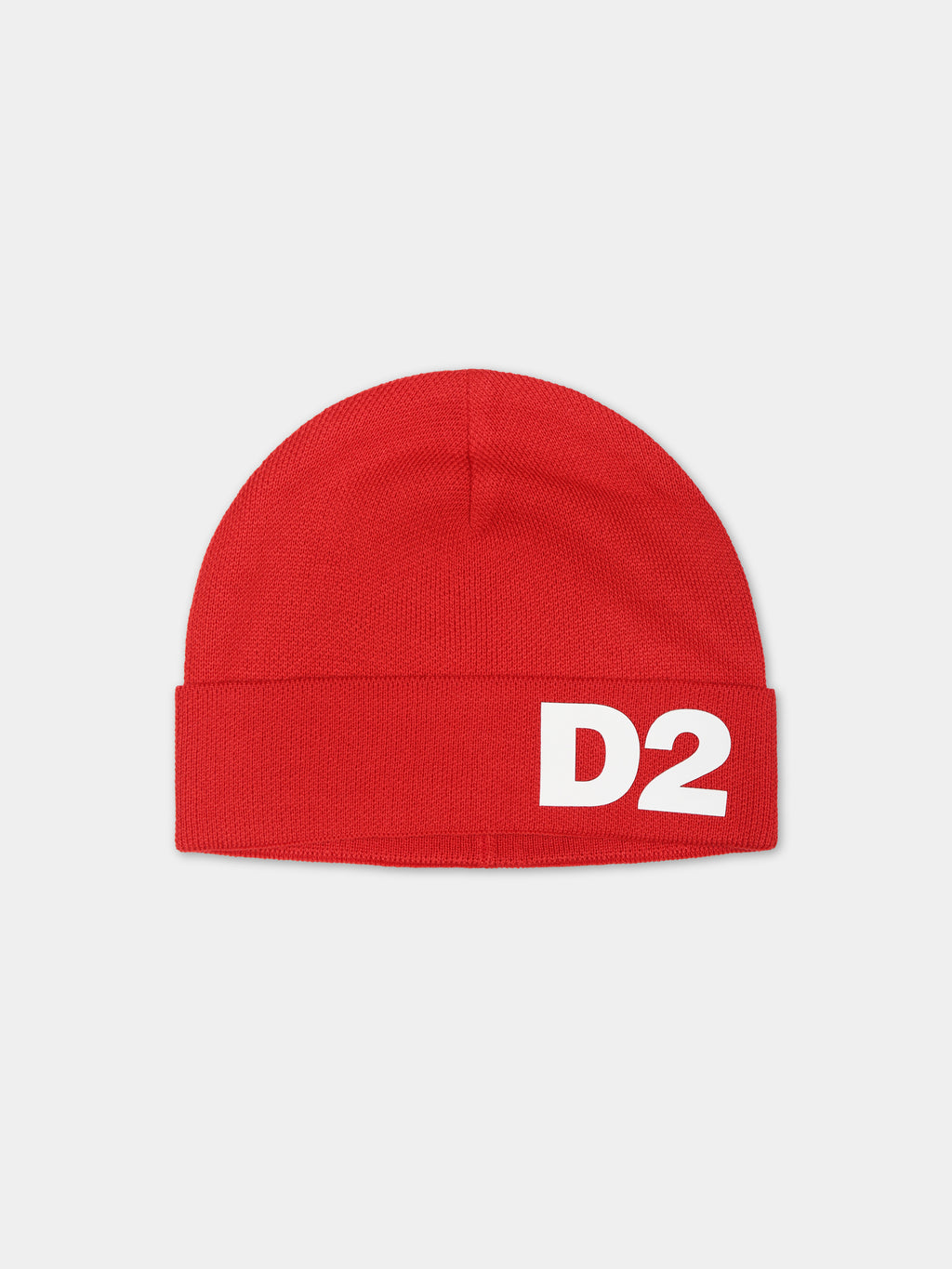 Red beanie for boy with logo